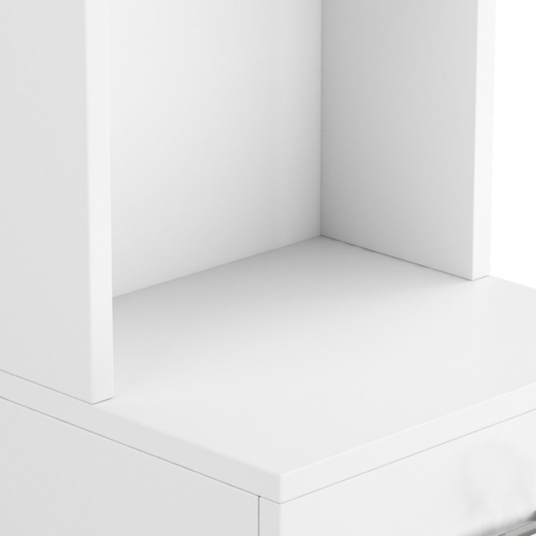 Standing 5 Compartments 1 Drawer 1 Door MDF Barber Cabinet White