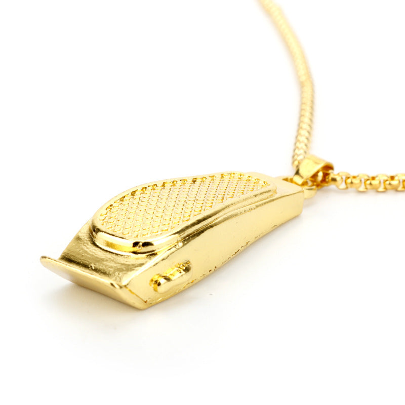 Creative Barber Shop Wash Cut And Shave Head Clippers Pendant Necklace
