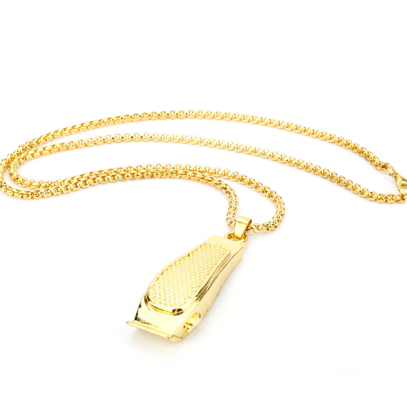 Creative Barber Shop Wash Cut And Shave Head Clippers Pendant Necklace
